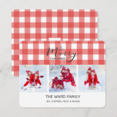 Rode de 3-foto van de Gingang Kerstkaart (Voorkant / Achterkant)