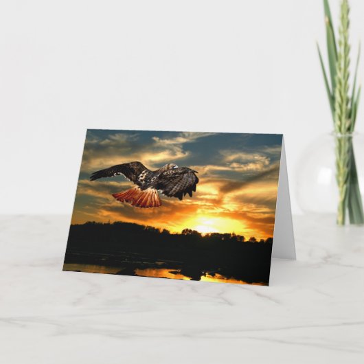 Rode de steel verwijderde van havik bij kaart (Voorkant)