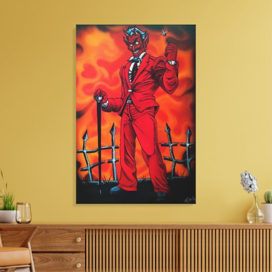 Rode dealer canvas afdruk (Insitu (Woonkamer))