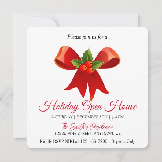 Rode decoratie voor de kerstboom Kerstkaart (Voorkant)