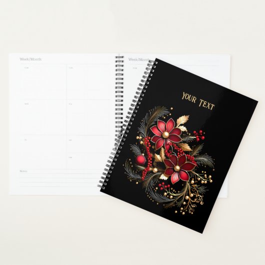 Rode decoratieve bloemen planner (Display)