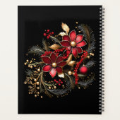 Rode decoratieve bloemen planner (Achterkant)