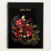 Rode decoratieve bloemen planner (Voorkant)