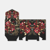 Rode Decoratieve Bloemen Vakantie Cadeaubox Bedankdoosjes (Uitgevouwen)