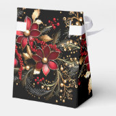 Rode Decoratieve Bloemen Vakantie Cadeaubox Bedankdoosjes (Achterkant)