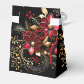 Rode Decoratieve Bloemen Vakantie Cadeaubox Bedankdoosjes (Achterkant)