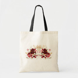 Rode Decoratieve Bloemen Vakantie Canvas tas