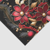 Rode Decoratieve Bloemen Vakantie Tissue Paper Tissuepapier (Detail)