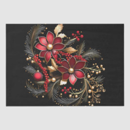 Rode Decoratieve Bloemen Vakantie Tissue Paper Tissuepapier