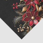 Rode Decoratieve Bloemen Vakantie Tissue Paper Tissuepapier (Detail)