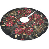 Rode Decoratieve Bloemen Vakantieboom Rok Kerstboom Rok (Gekanteld)