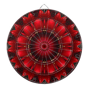 Rode decoratieve bloemendartbord dartbord