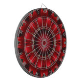 Rode decoratieve bloemendartbord dartbord (Voorkant Links)