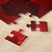 Rode decoratieve bloemige legpuzzel (Zijkant)