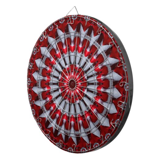 Rode decoratieve dartbord (Voorkant Rechts)