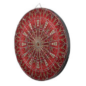 Rode decoratieve dartbord (Voorkant Rechts)
