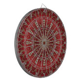 Rode decoratieve dartbord (Voorkant Links)