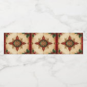 Rode decoratieve feestdagen waterfles etiket (Enkel label)