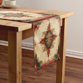 Rode decoratieve feesttafel runner medium tafelloper