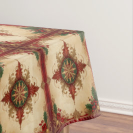 Rode decoratieve feesttafelkleed tafelkleed