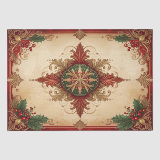 Rode decoratieve feestzakdoek papier (Voorkant)