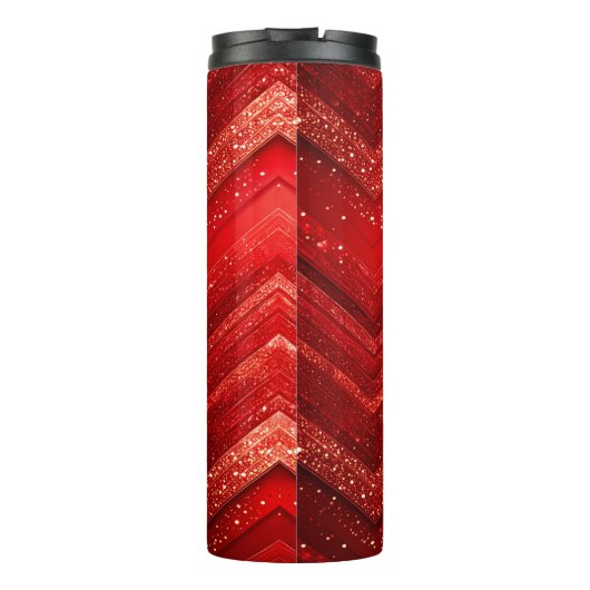 Rode Decoratieve Glitter Thermische Tumbler Thermosbeker (Achterkant)