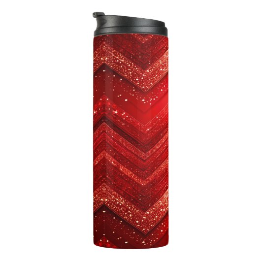Rode Decoratieve Glitter Thermische Tumbler Thermosbeker (Geroteerd rechts)