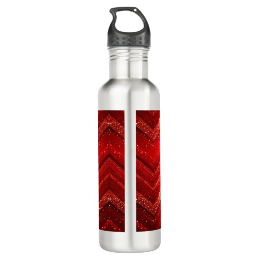 Rode Decoratieve Glitter Waterfles Waterfles (Achterkant)