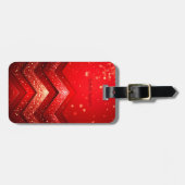 Rode decoratieve glitters bagagelabel (Voorkant horizontaal)