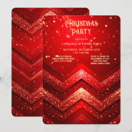 Rode decoratieve kerst glitter feestelijke partij kaart