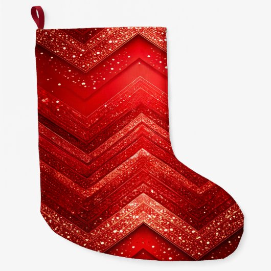 Rode decoratieve kerst glitter kerstsok (Voorkant)