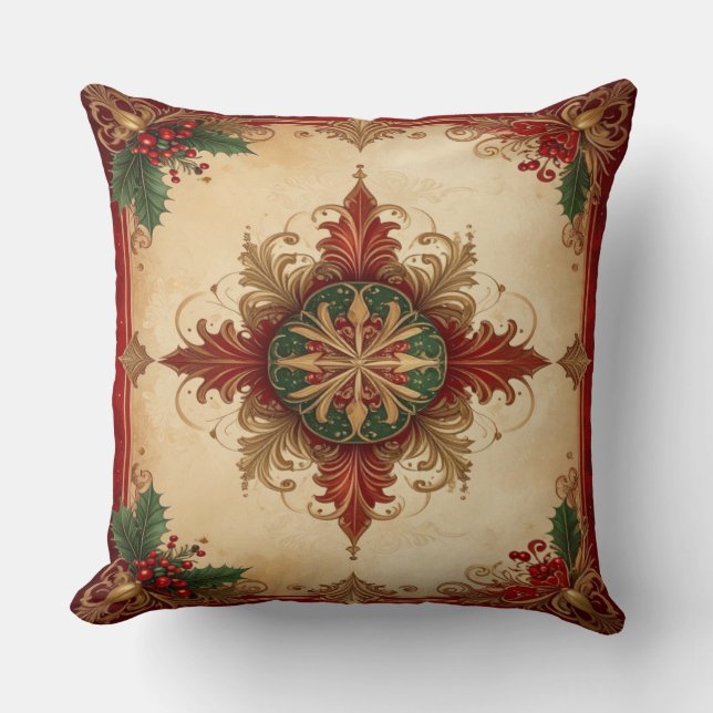 Rode decoratieve kerst kussenhoes kussen (Voorkant)