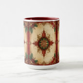 Rode decoratieve kerst mug mok (Midden)