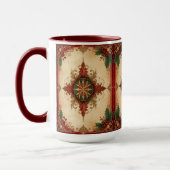 Rode decoratieve kerst mug mok (Links)