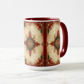 Rode decoratieve kerst mug mok (Voorkant rechts)