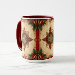 Rode decoratieve kerst mug mok