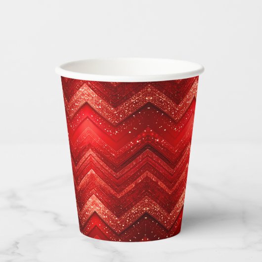 Rode Decoratieve Kerst Vakantie Papier Cups Papieren Bekers (Voorkant)