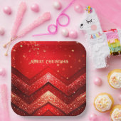 Rode Decoratieve Kerst Vakantiepapier Bord (Feest)