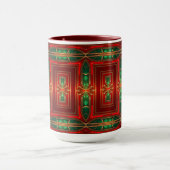 Rode decoratieve kerstbeker mok (Midden)