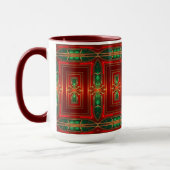 Rode decoratieve kerstbeker mok (Links)