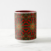 Rode decoratieve kerstbeker mok (Midden)