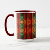 Rode decoratieve kerstbeker mok (Links)