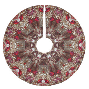 Rode decoratieve kerstboomrok kerstboom rok