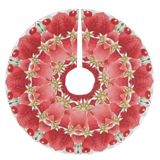 Rode decoratieve kerstboomrok kerstboom rok (Voorkant)