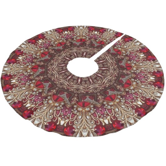 Rode decoratieve kerstboomrok kerstboom rok (Gekanteld)