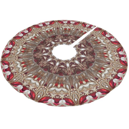 Rode decoratieve kerstboomrok kerstboom rok (Gekanteld)