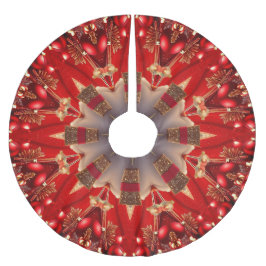 Rode decoratieve kerstboomzoom kerstboom rok