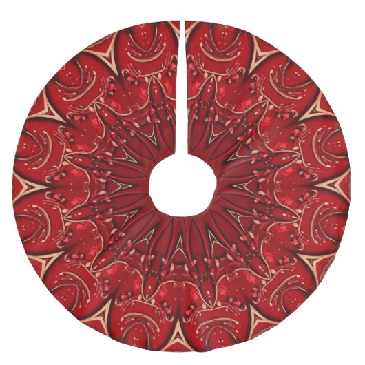 Rode decoratieve kerstboomzoom kerstboom rok (Voorkant)