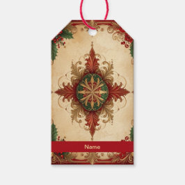 Rode decoratieve kerstcadeaubijsluiter cadeaulabel
