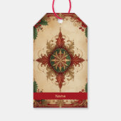 Rode decoratieve kerstcadeaubijsluiter cadeaulabel (Achterkant)